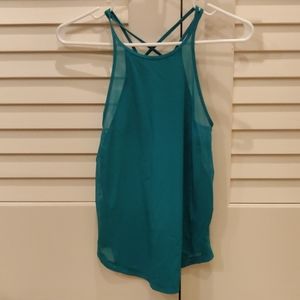 Lululemon Teal Run Off Route Mesh Tank